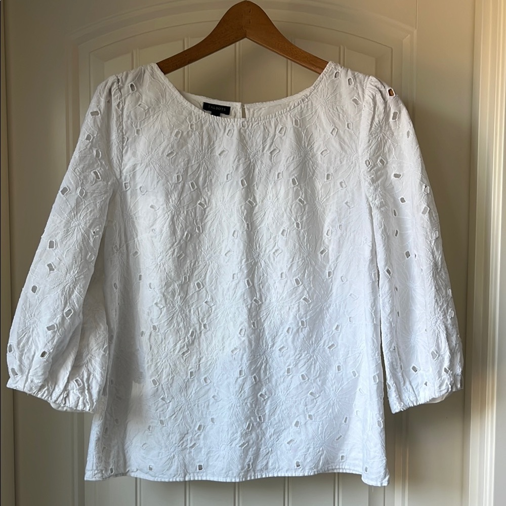 Talbots Embroidered Eyelet top
